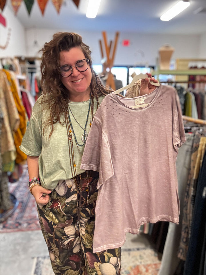 Distressed Mineral Wash Tee