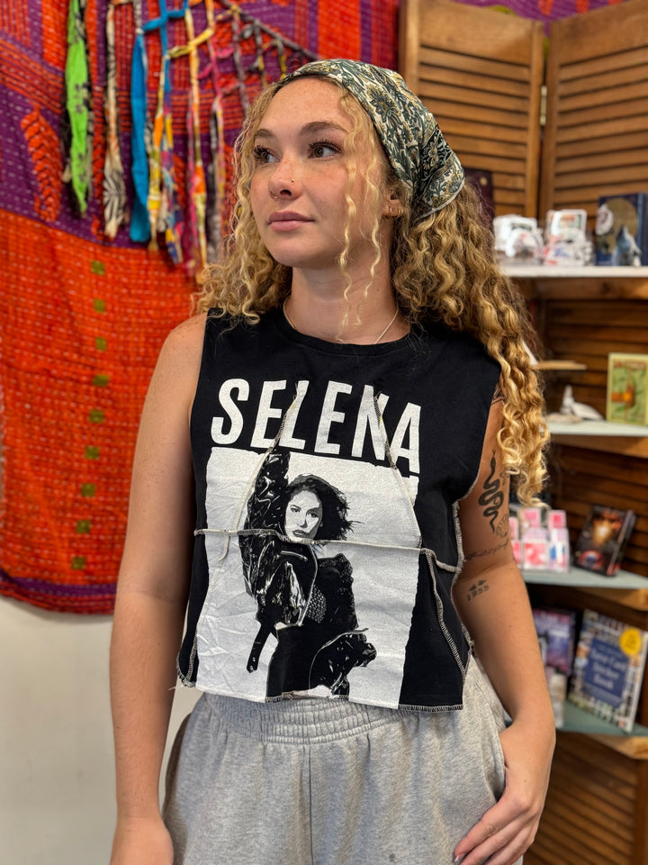 Selena - Overlock Cropped Music Muscle Tee