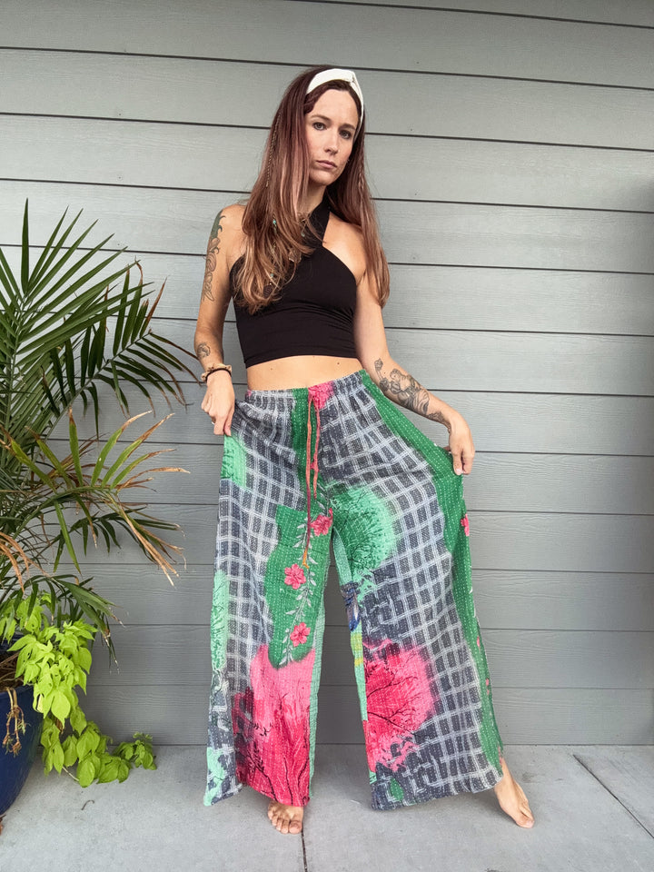 Arlie at Night - Kantha Palazzo Pants OOAK