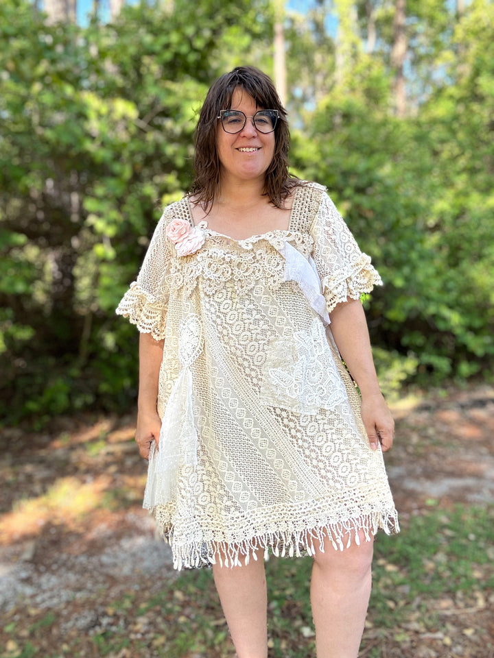 All the Lace Dress with 3/4 sleeves - Paper Lace