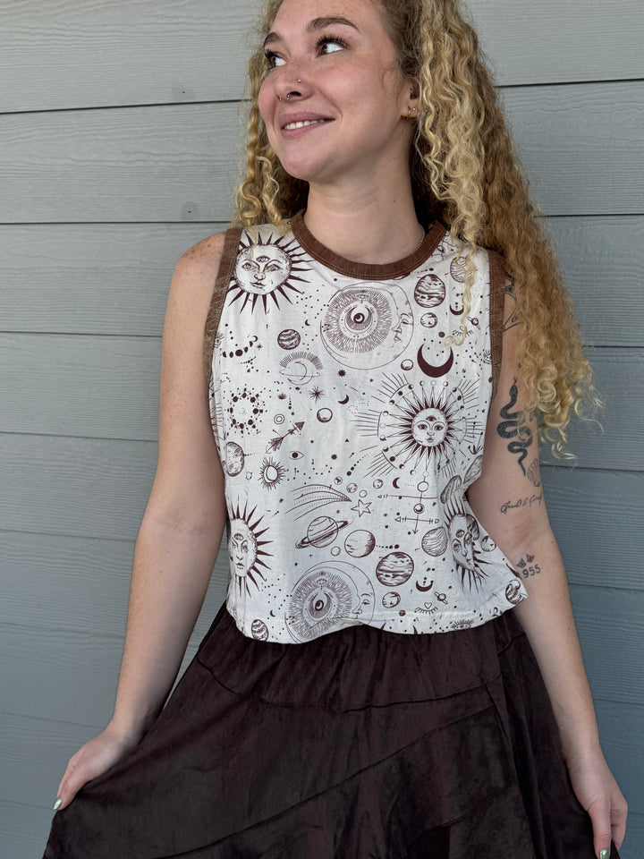 Sleeveless Cosmic Crop Top