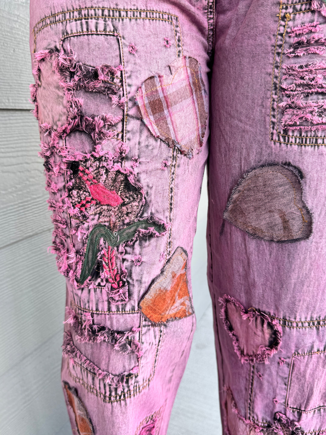 Plum Heart Patch Overalls - Paper Lace