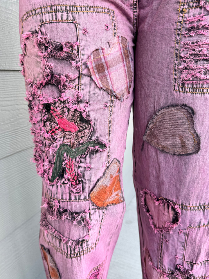 Plum Heart Patch Overalls - Paper Lace