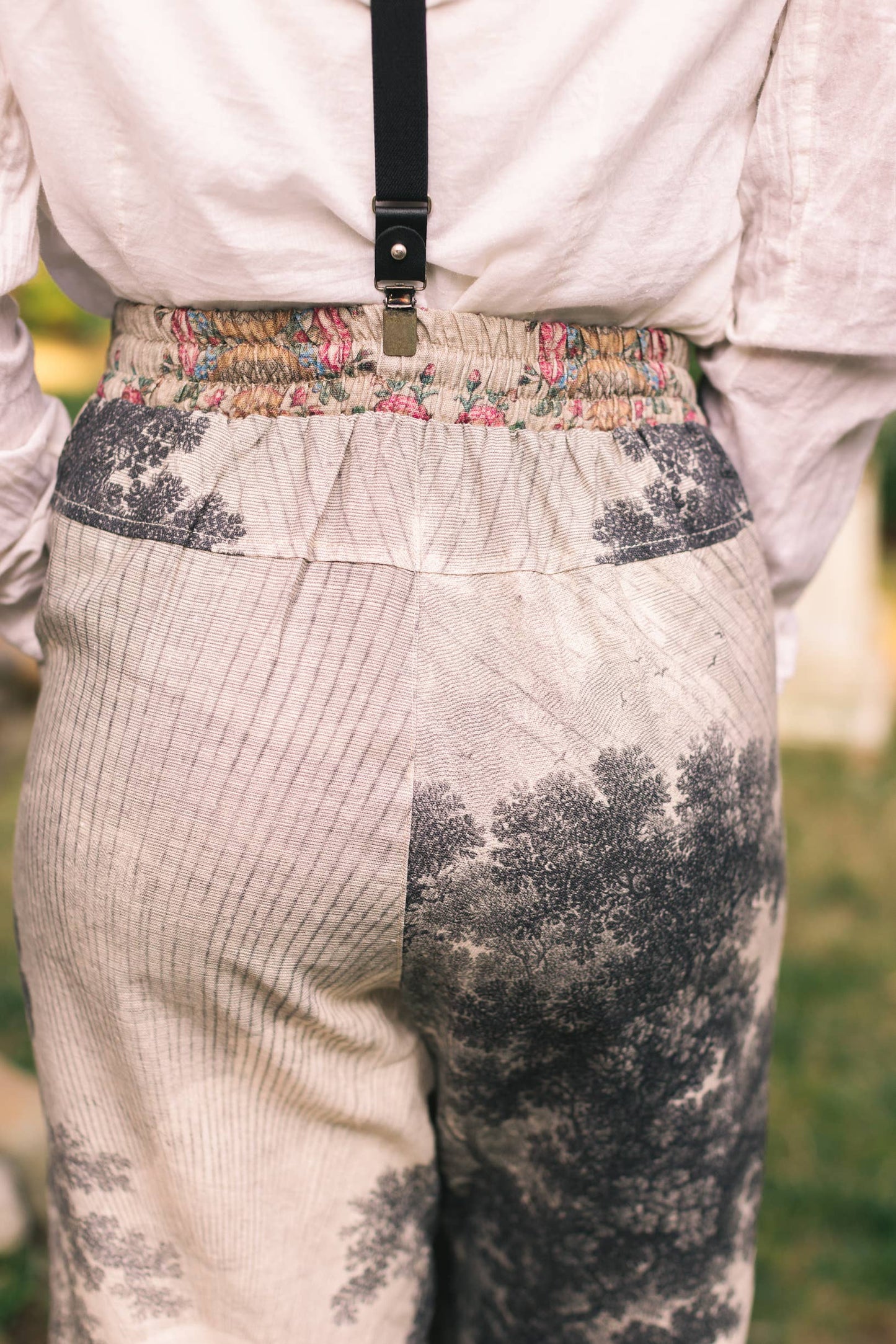 Still I Rise Boho Linen Print Cropped Artist Pants