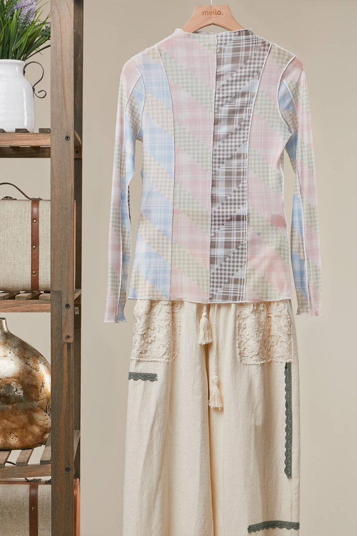 Checker Mix Mesh Top