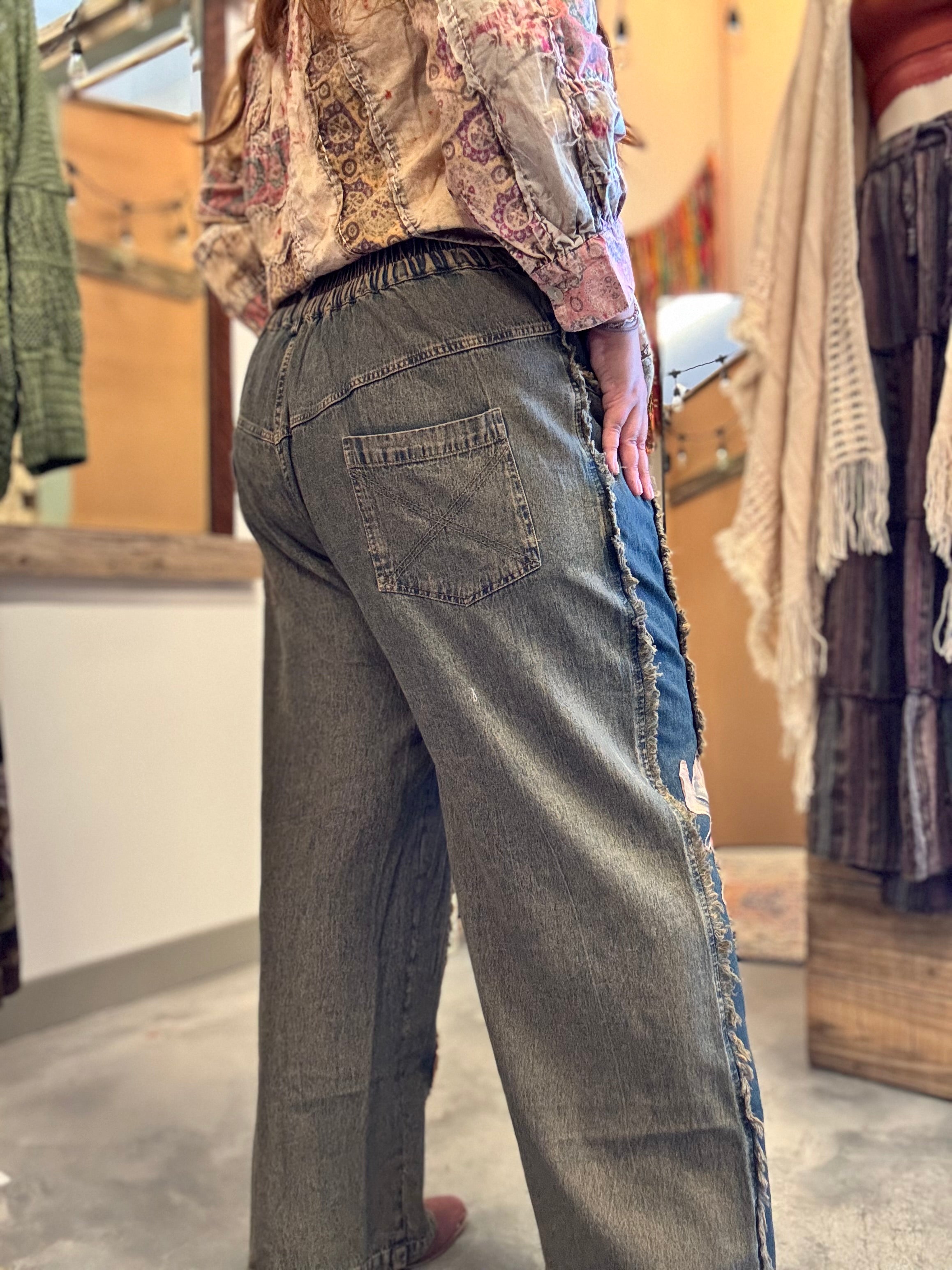 Angel Jeans with Cherub Appliqué - Paper Lace – Blair's Boutique