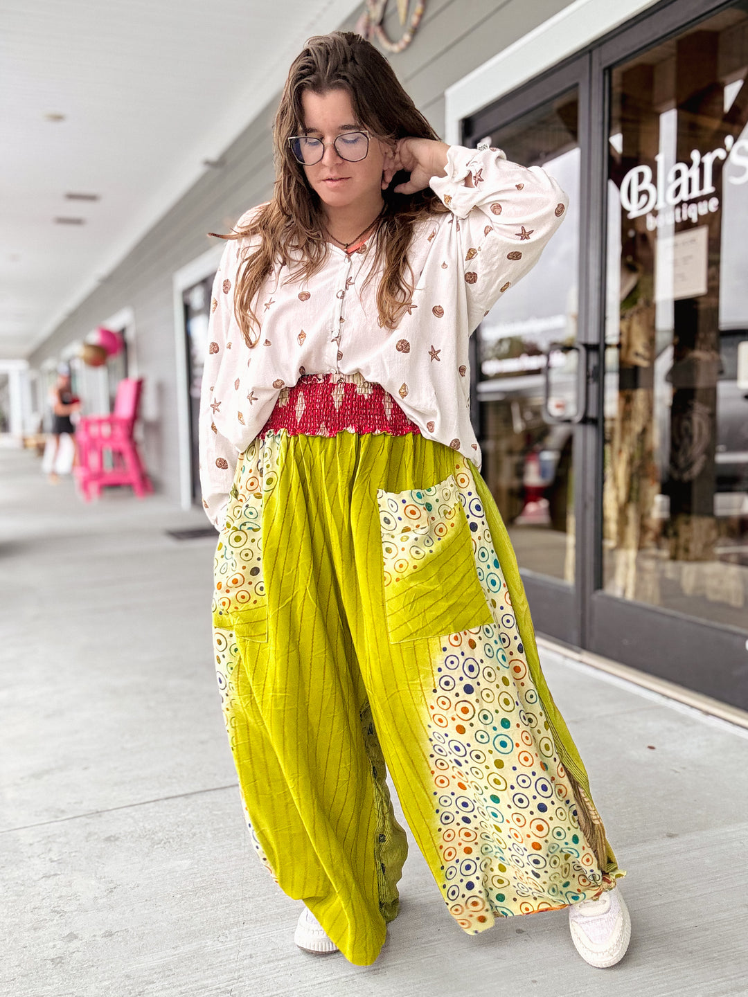Neutral, Then Chartreuse - Duality Synergy Side Slit Pants OOAK