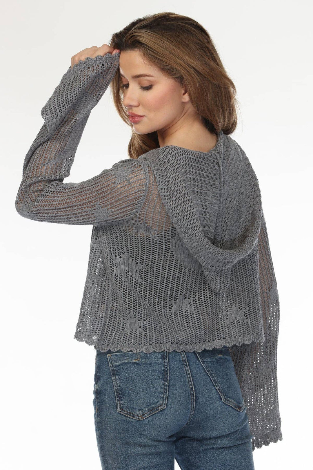 Celestial Lacy Cropped Zip Hoodie