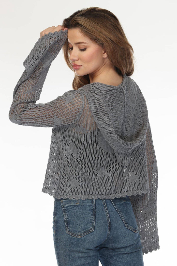 Celestial Lacy Cropped Zip Hoodie