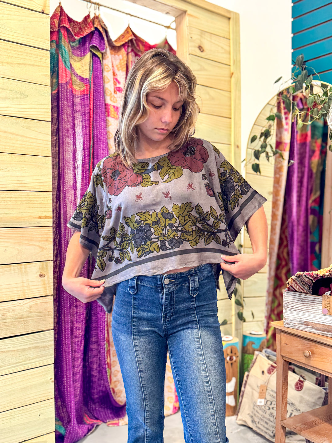 Cottage Garden Scarf Top
