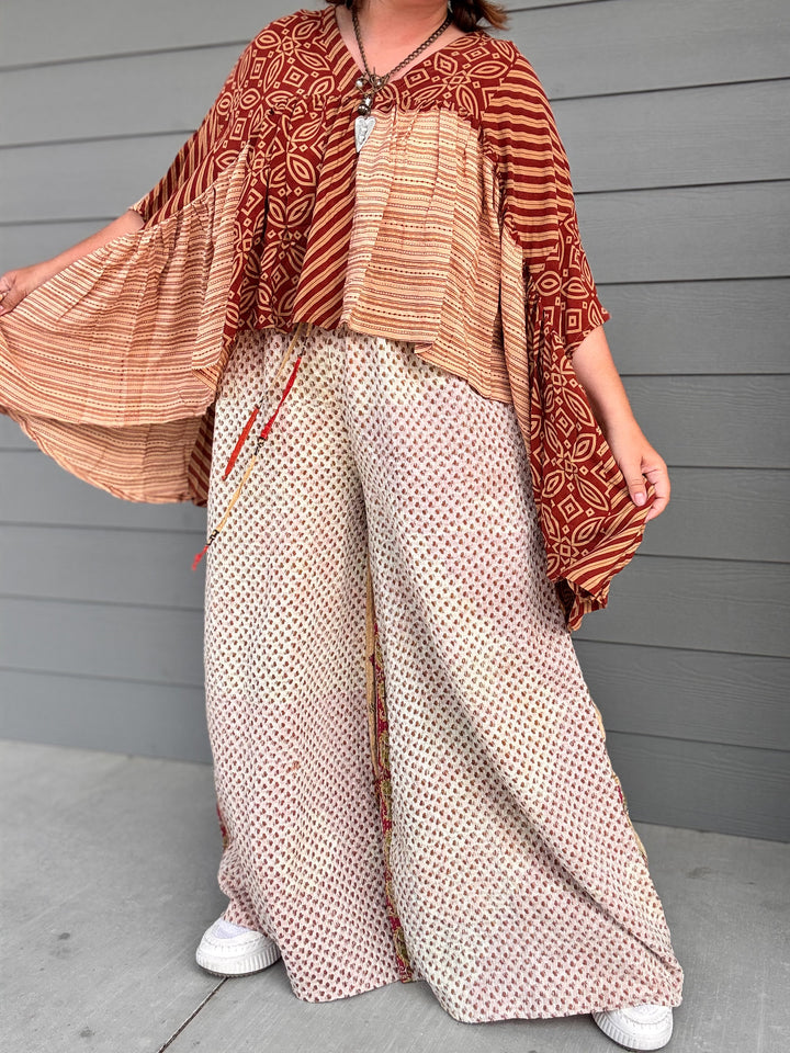 Manifesting Morning - Kantha Palazzo Pants OOAK