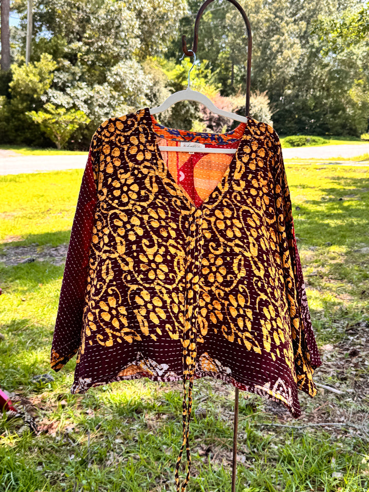 Sunset Canyon - Kantha Butterfly Top OOAK
