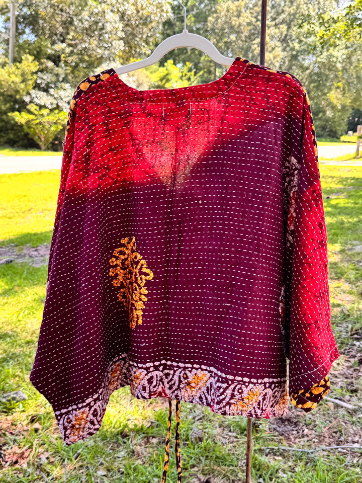 Sunset Canyon - Kantha Butterfly Top OOAK