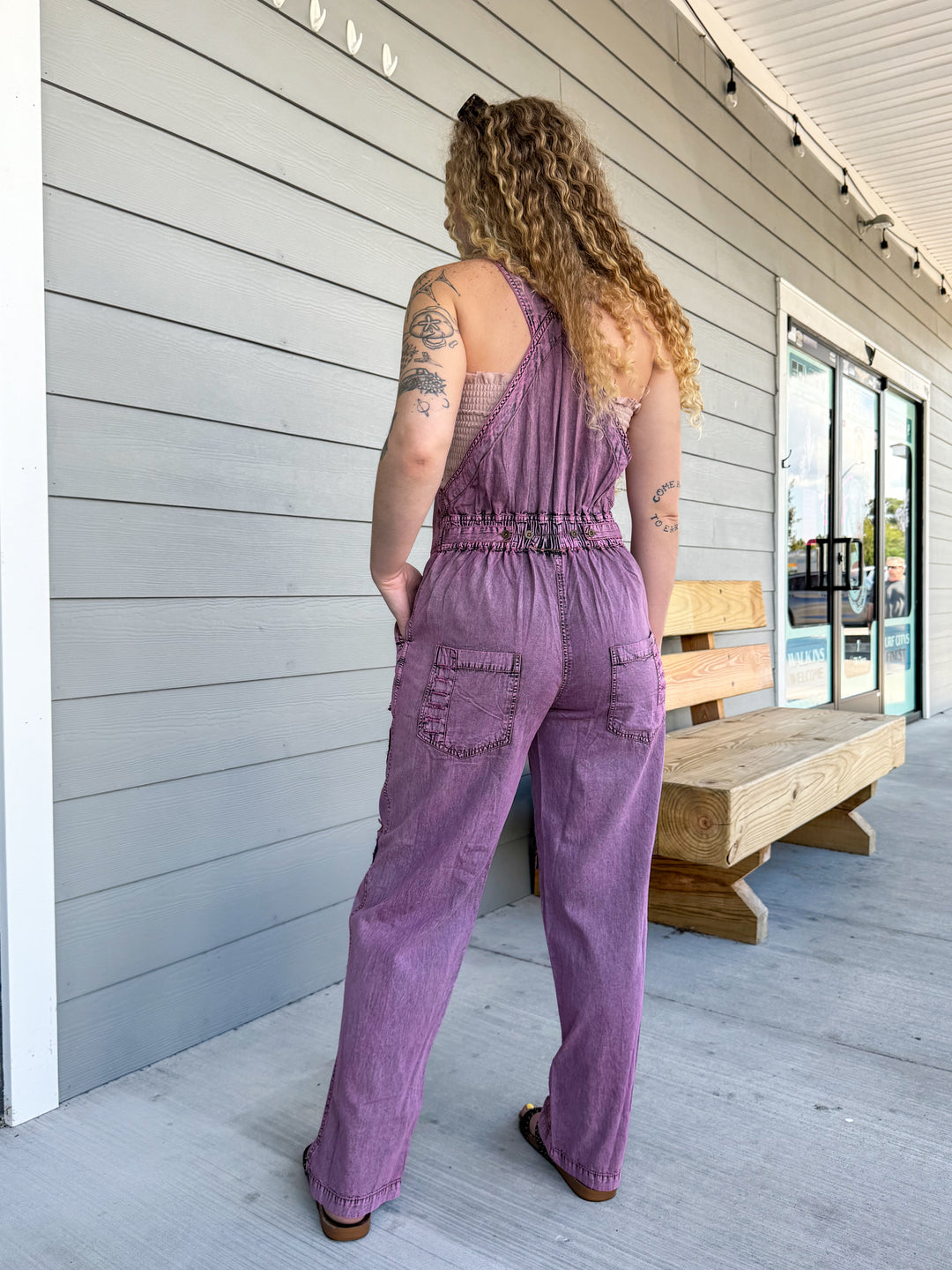 Plum Heart Patch Overalls - Paper Lace