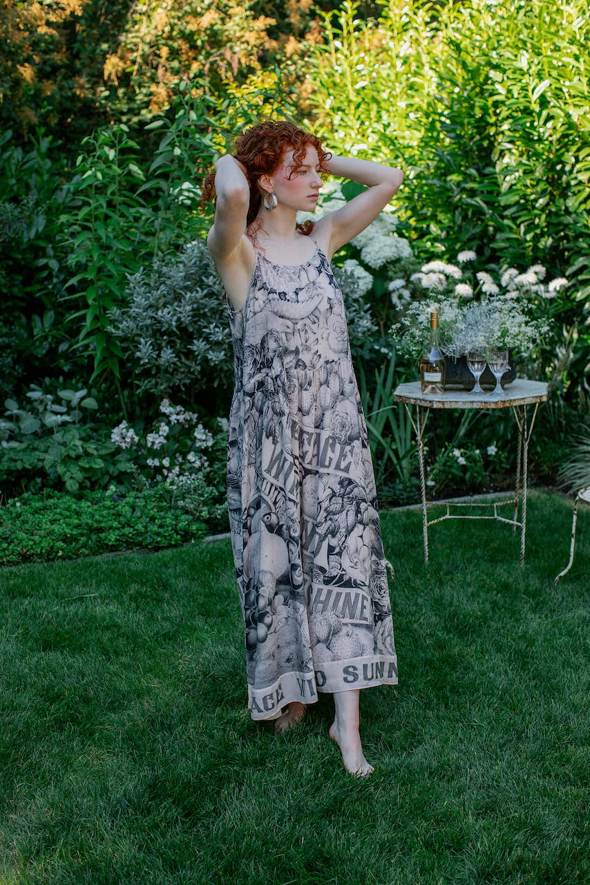 Peace Wine & Sunshine Bohéme Long Maxi Slip Dress Rosé Blush