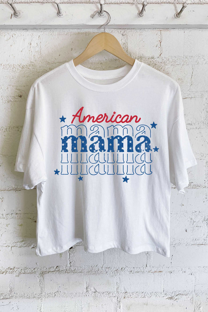 AMERICAN MAMA GRAPHIC LONG CROP TOP