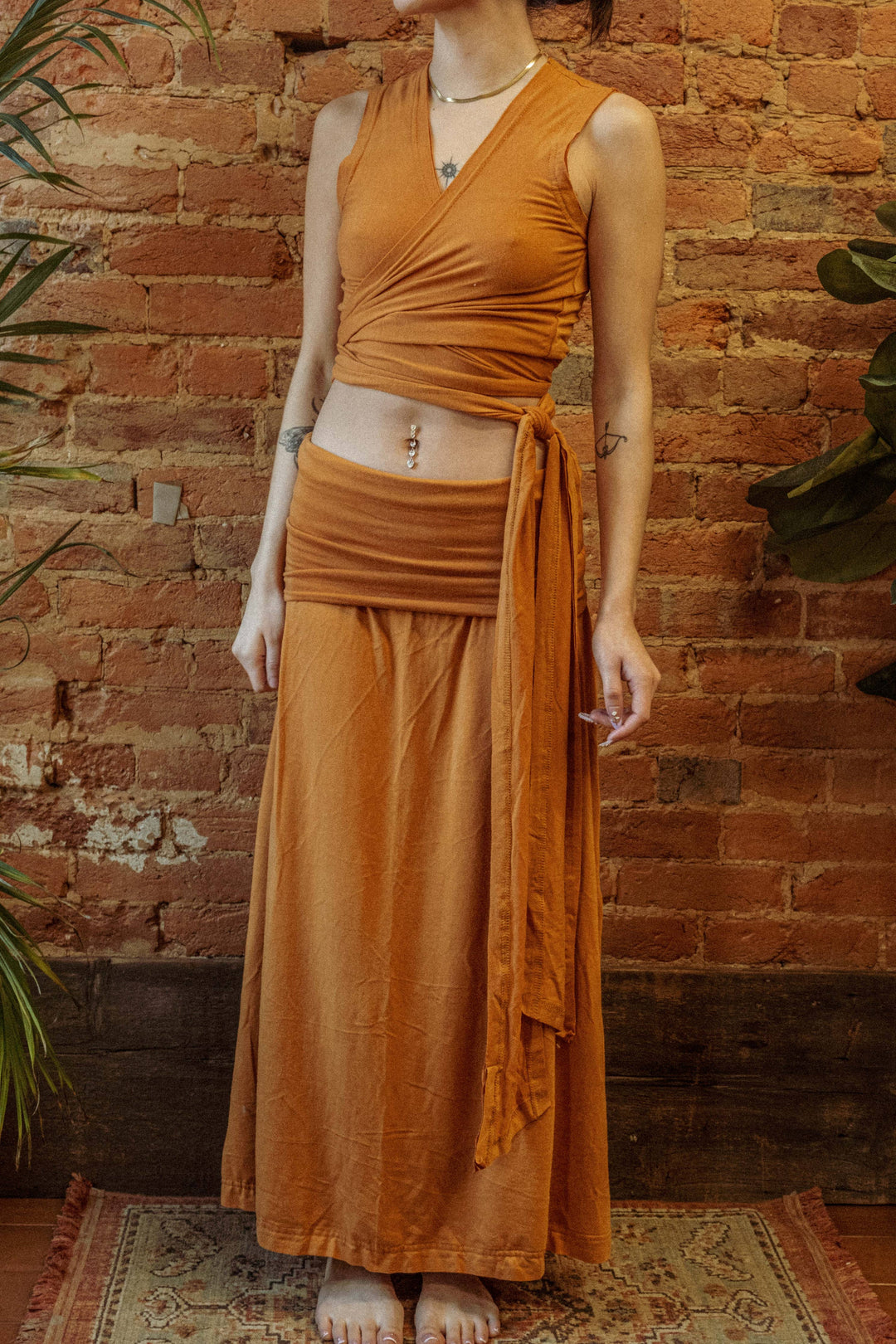 Forest Fiber Tencel Soft Bohemian Maxi Yoga Skirt, Tube Dress