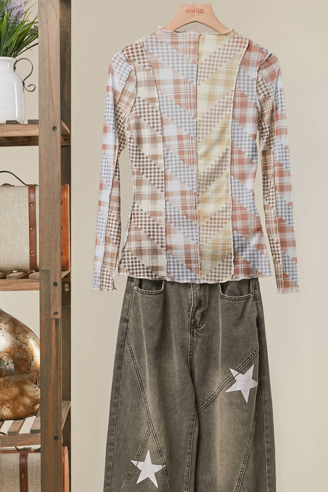 Checker Mix Mesh Top