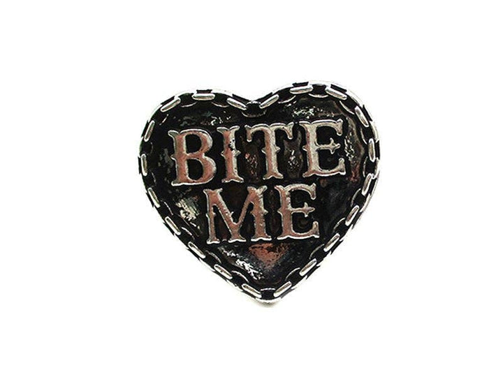 Western Heart Bite Me Engraved Cuff Ring