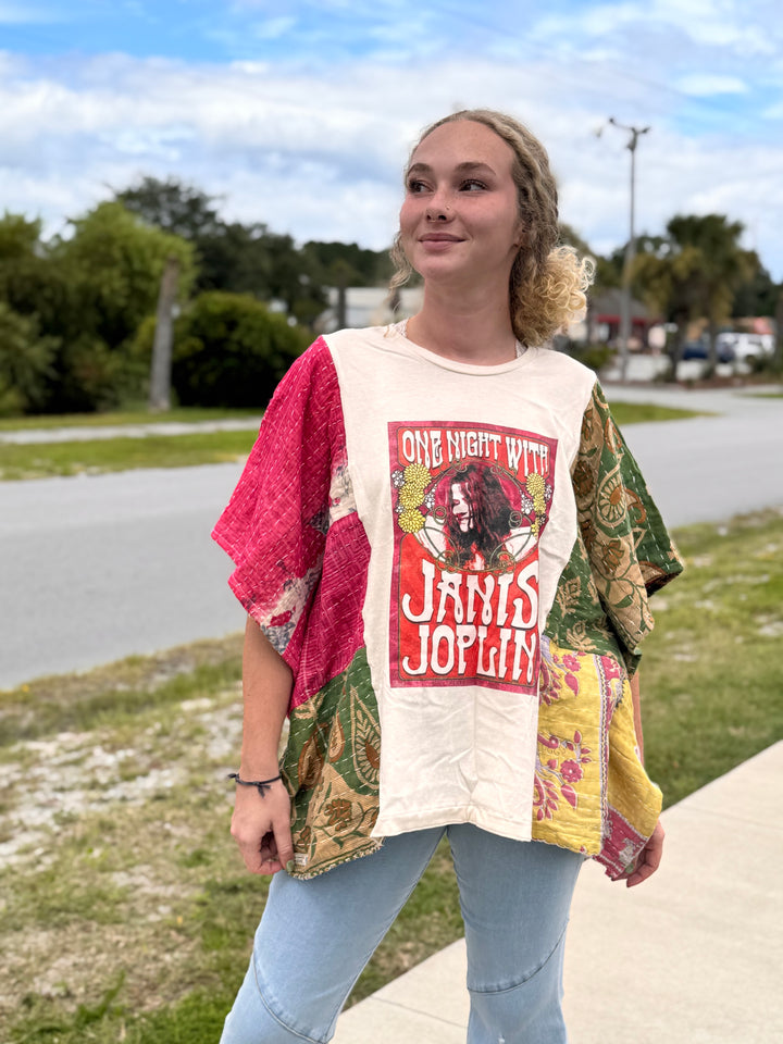 Janis Joplin - Kantha Patchwork Poncho Top OOAK