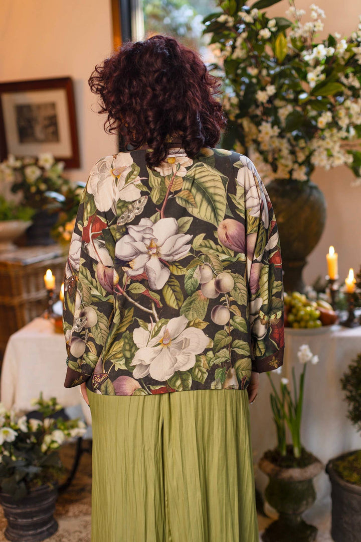 Fleur De Lune Pixie Duster Crop Kimono w/ Florals &amp; Bees
