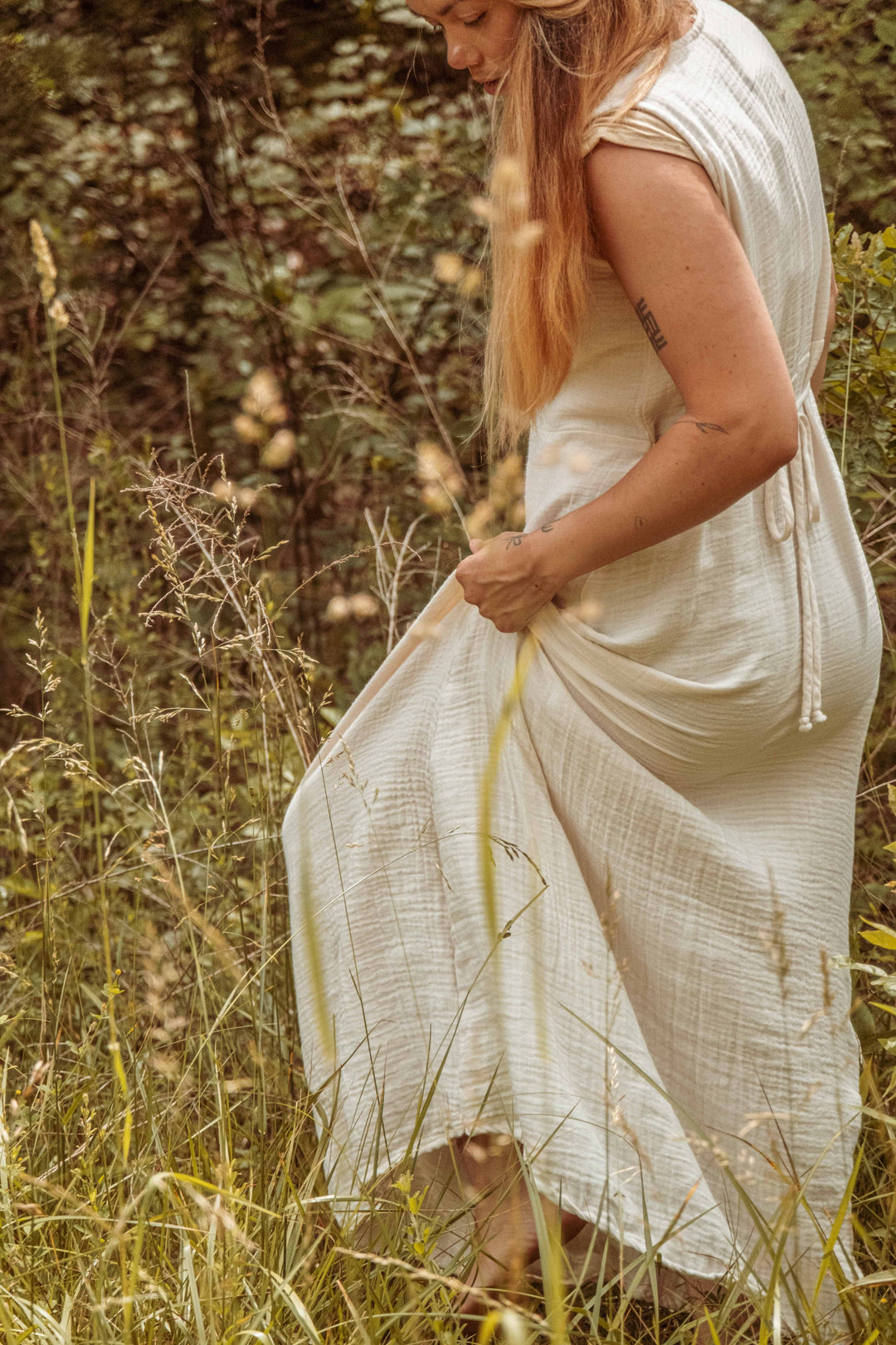Organic Bamboo Cottage Core Button Down Dress