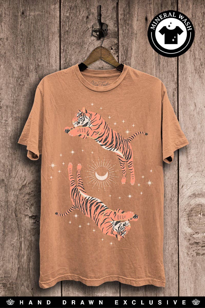 Tigers And Moon Graphic Top