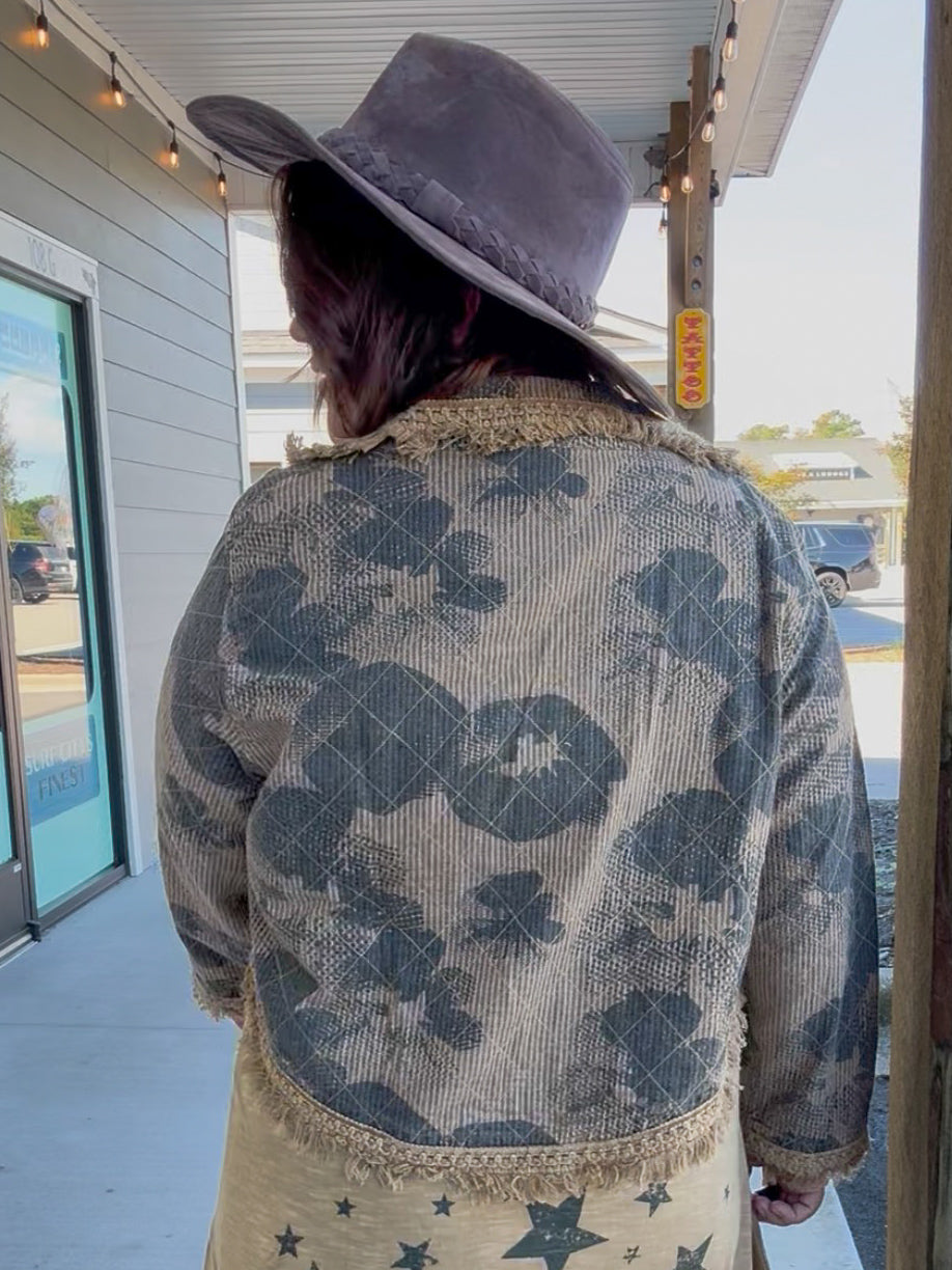 Vintage Print Short Jacket