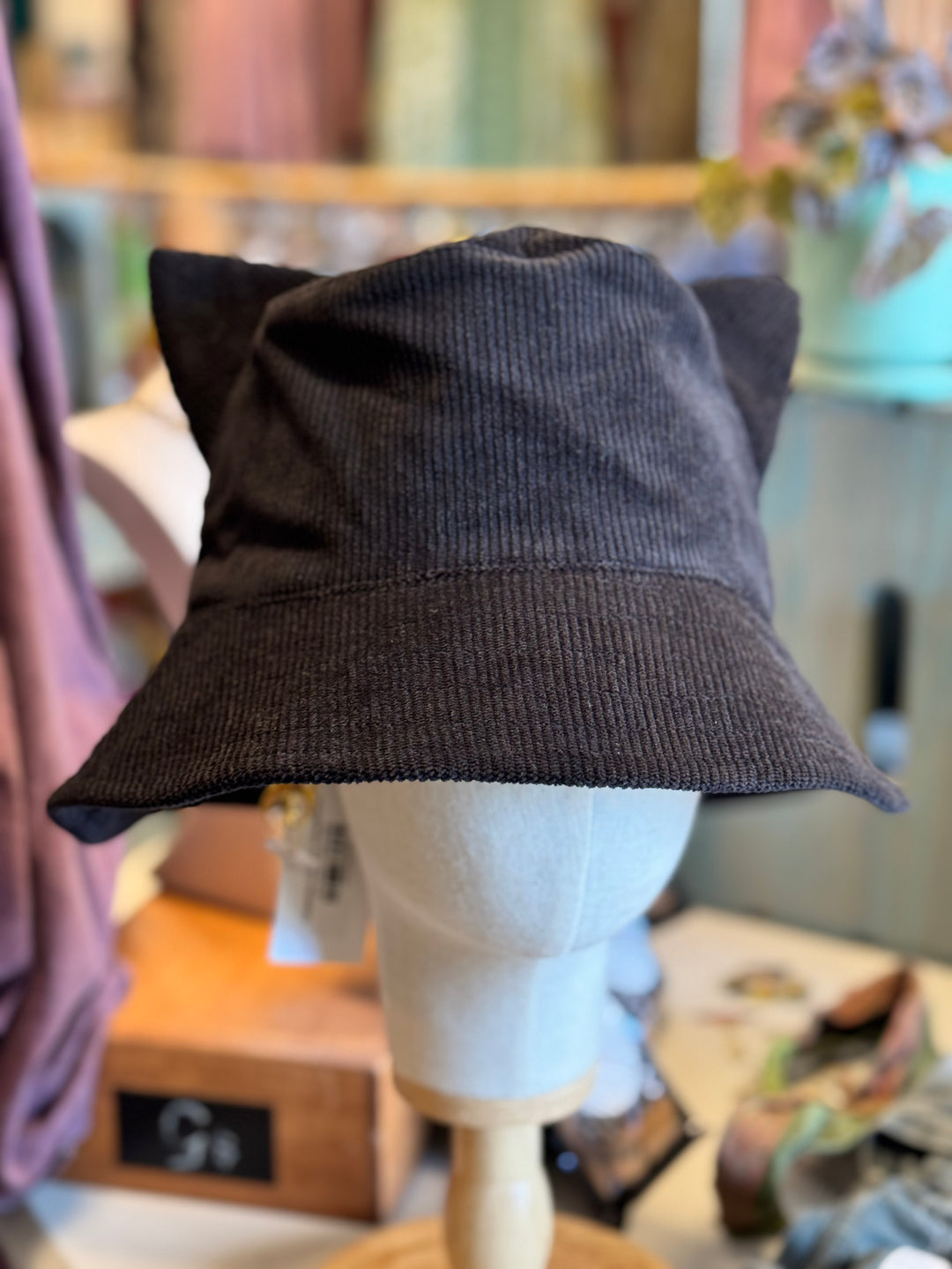 Kitty Ears Corduroy Bucket Hat