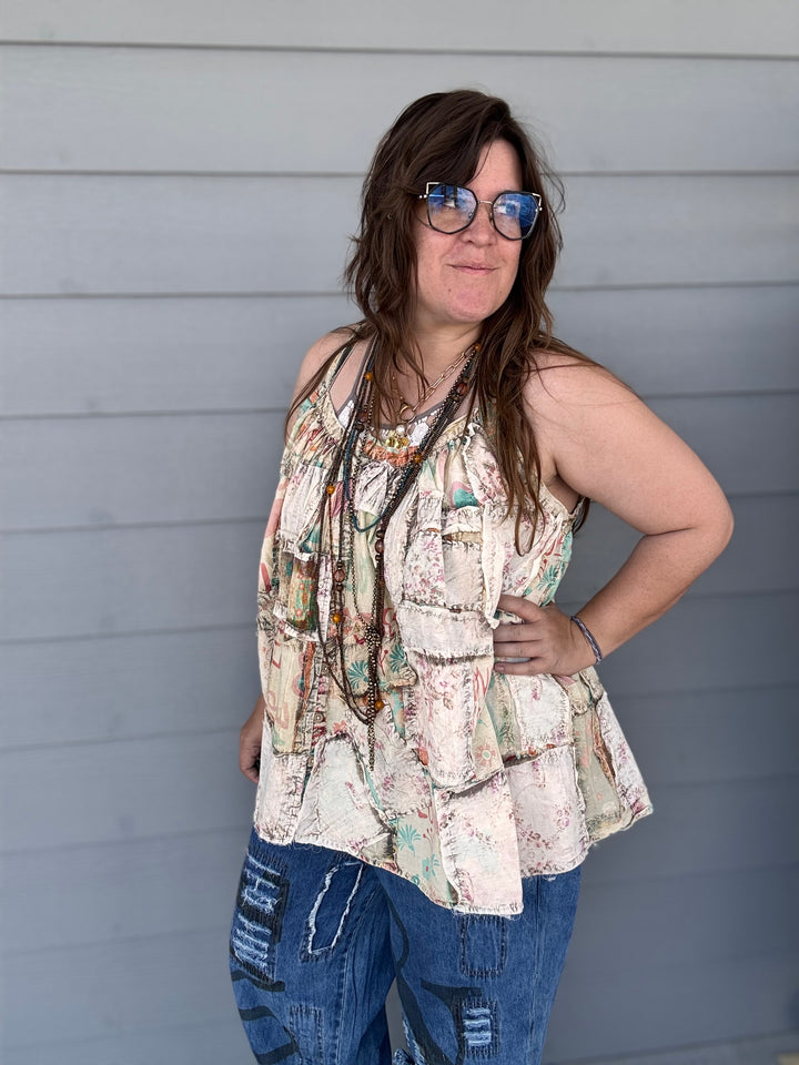 Love Button Tank Top