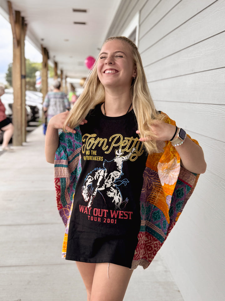 Tom Petty - Kantha Patchwork Poncho Top OOAK