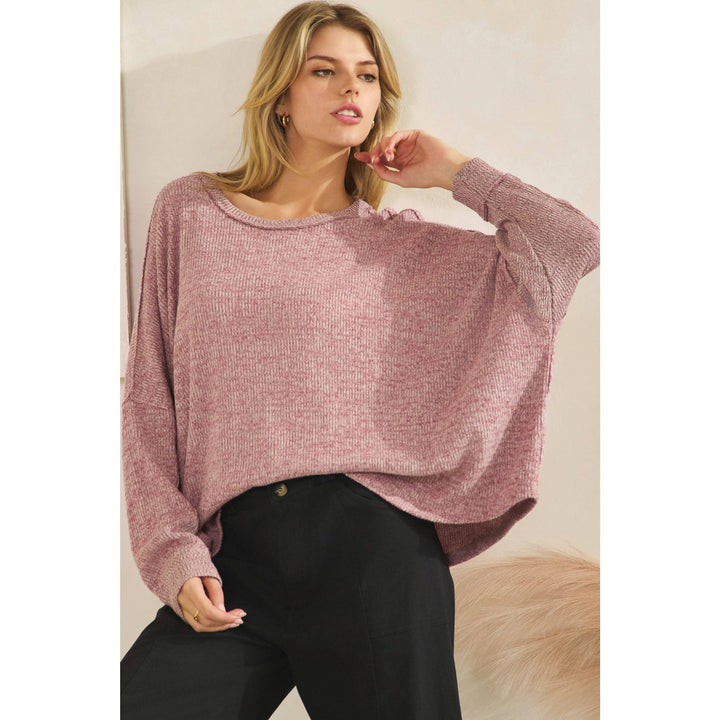 Long Sleeve Two Tone Solid Top