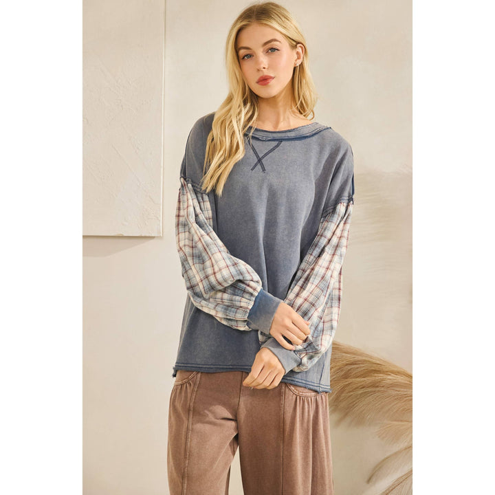 The Indie Flannel Contrast Pullover