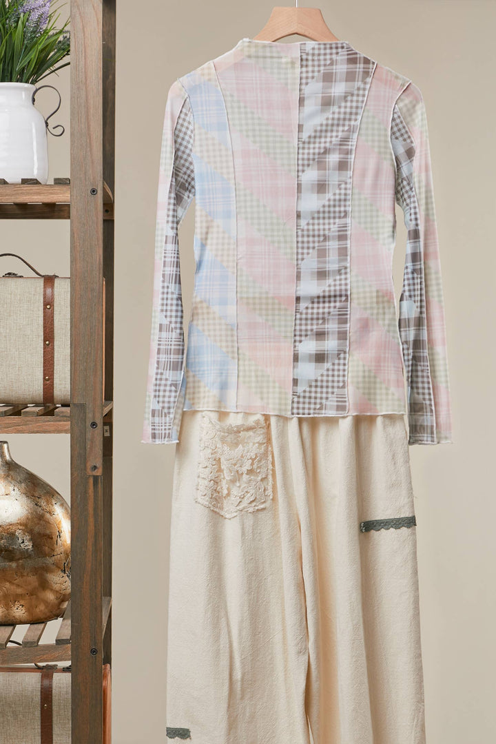Checker Mix Mesh Top