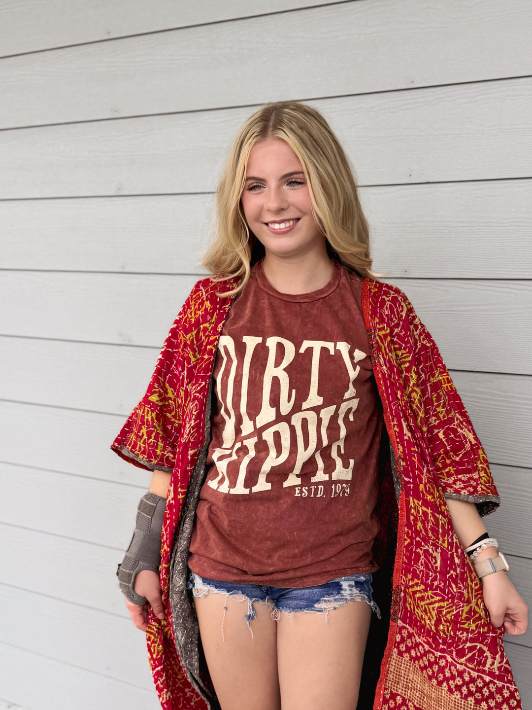 Cool Burn - Kantha Ruana OOAK