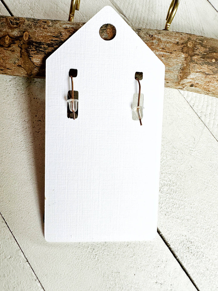 Leather Embossed Earrings Bars
