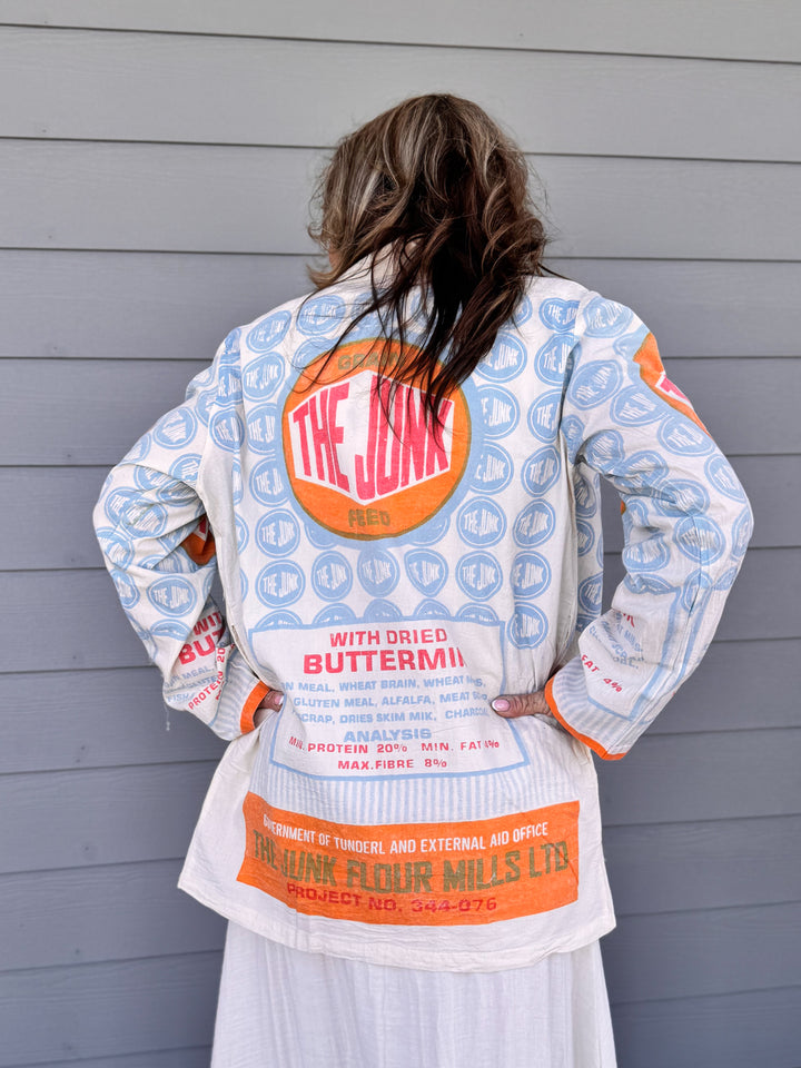 Vintage Sack Cotton Long Cardigan with pockets