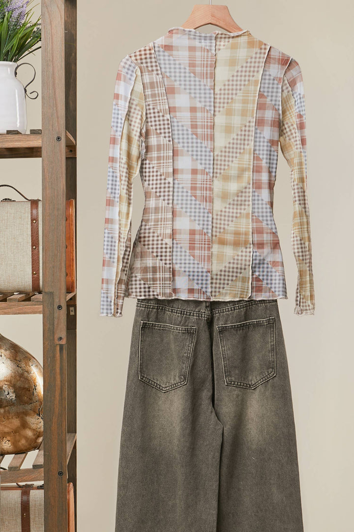 Checker Mix Mesh Top