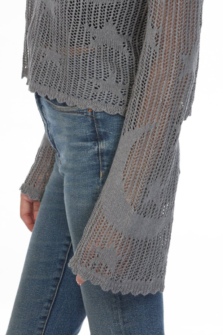 Celestial Lacy Cropped Zip Hoodie