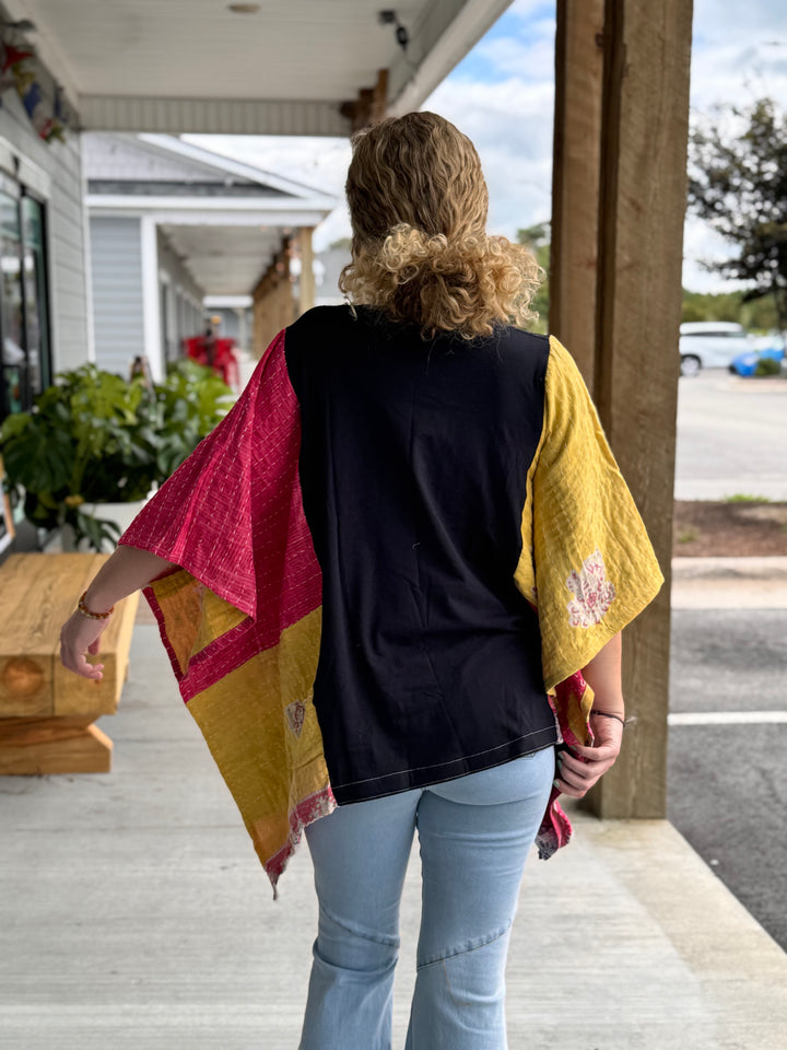 The Beatles - Kantha Patchwork Poncho Top OOAK
