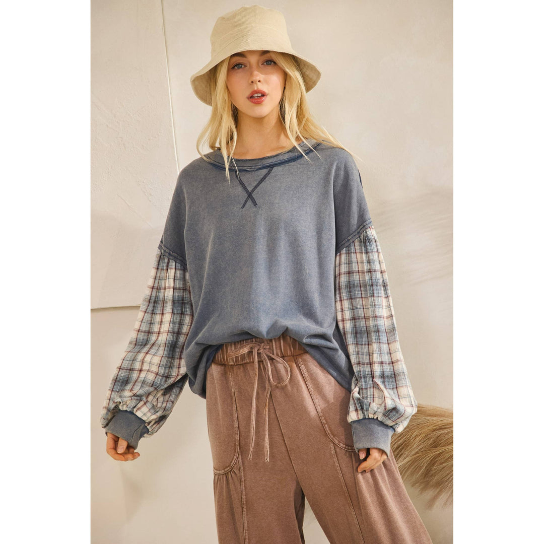 The Indie Flannel Contrast Pullover