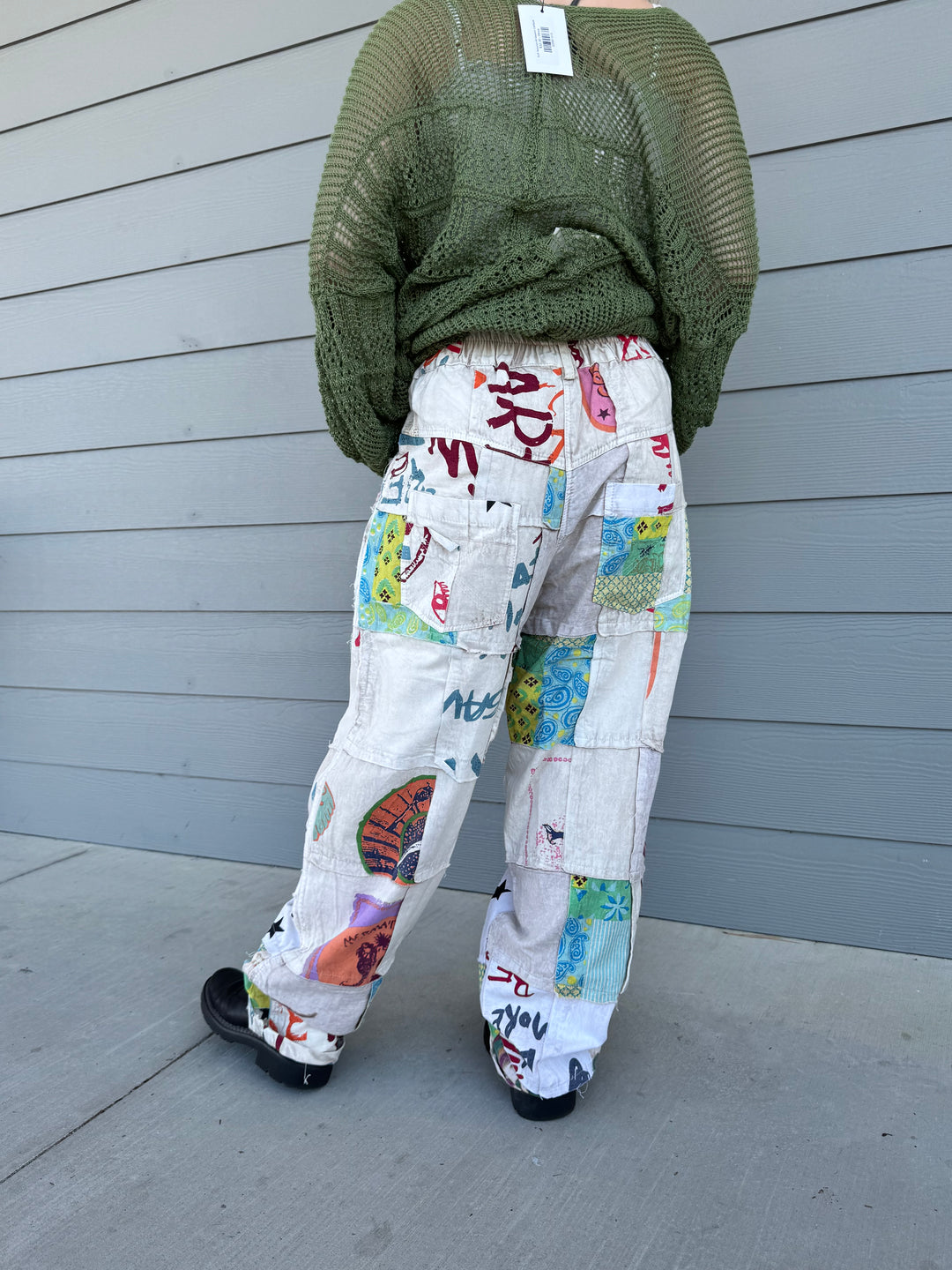 White Seaside with Stars Patch Pants - Paper Lace