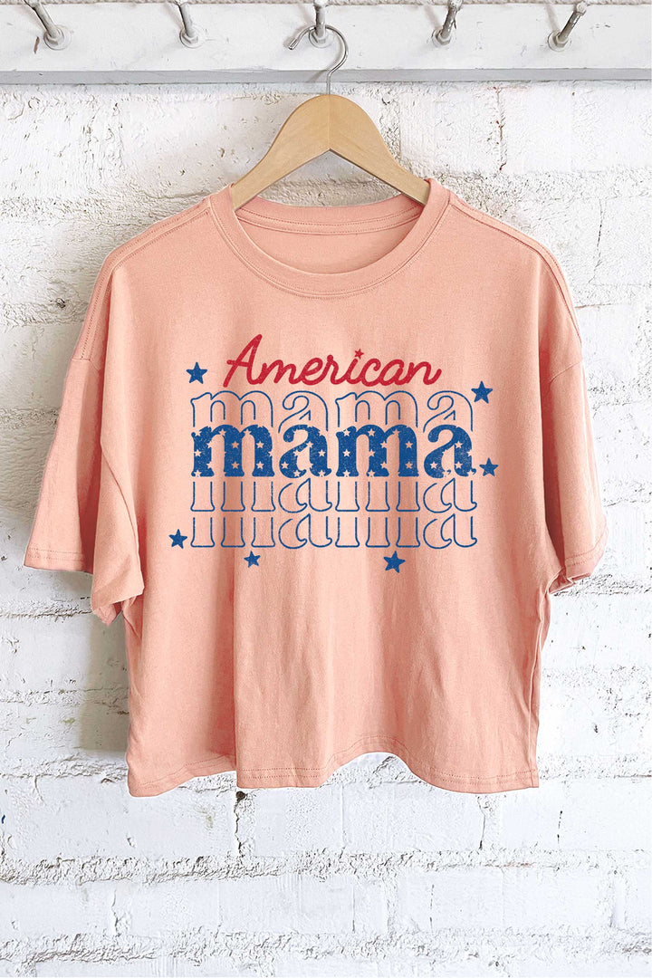 AMERICAN MAMA GRAPHIC LONG CROP TOP