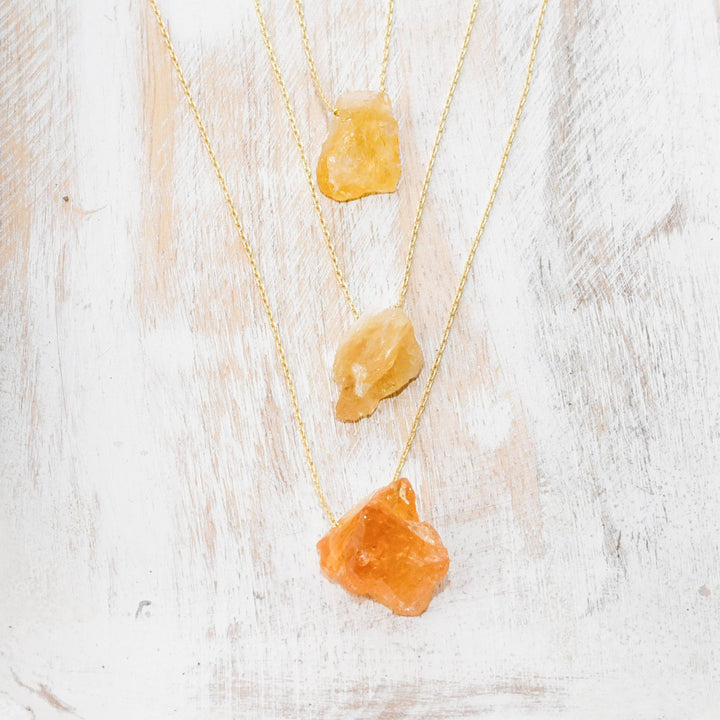 Dainty Raw Crystal 14K Gold, Silver Birthstone Necklace