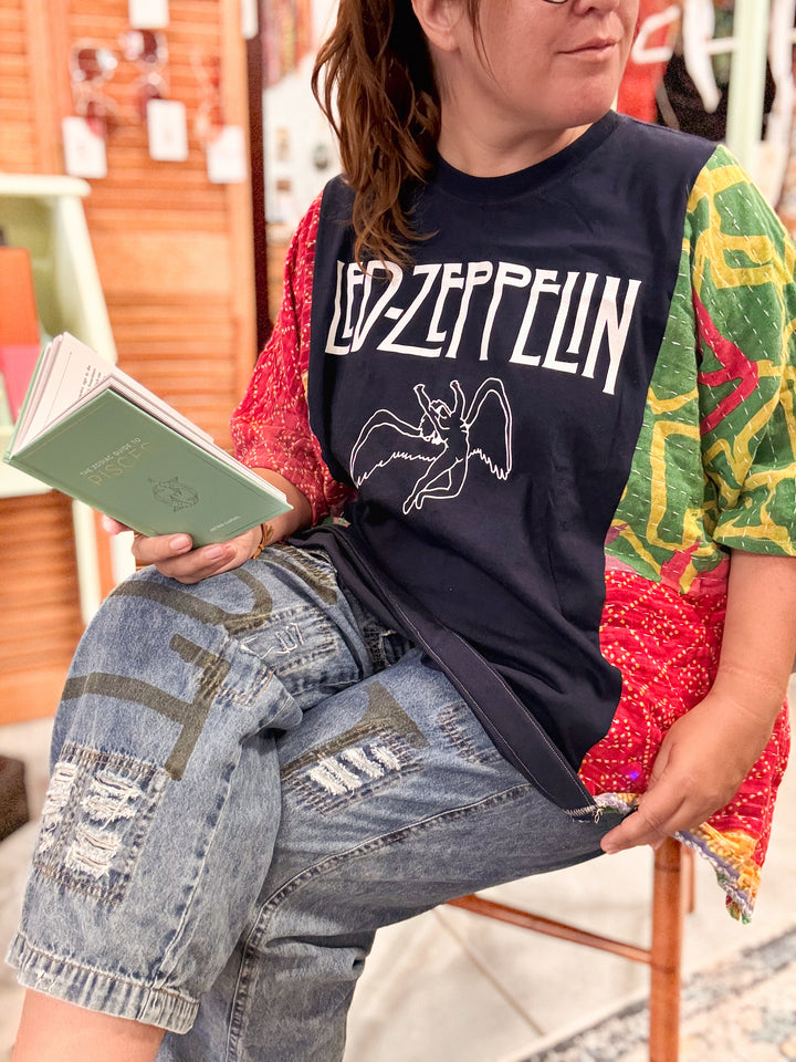 Led Zeppelin - Kantha Patchwork Poncho Top OOAK