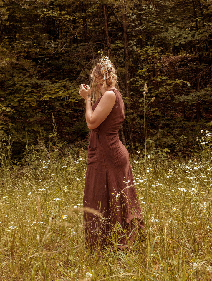 Organic Bamboo Cottage Core Button Down Dress