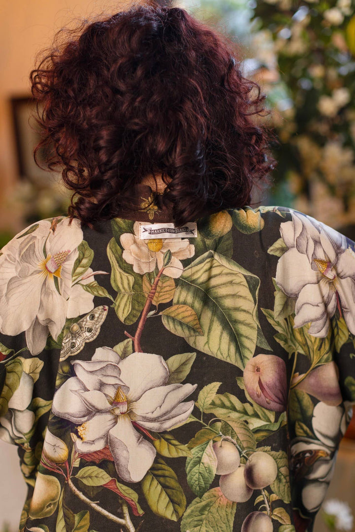Fleur De Lune Pixie Duster Crop Kimono w/ Florals &amp; Bees