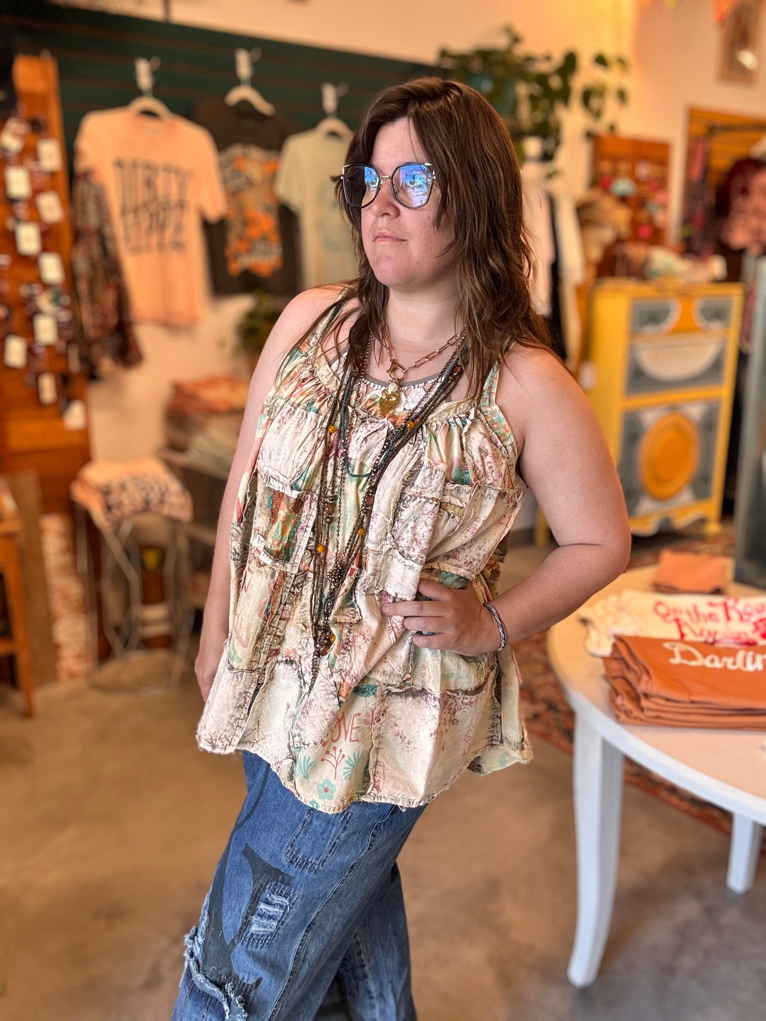 Love Button Tank Top