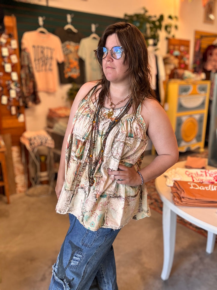 Love Button Tank Top