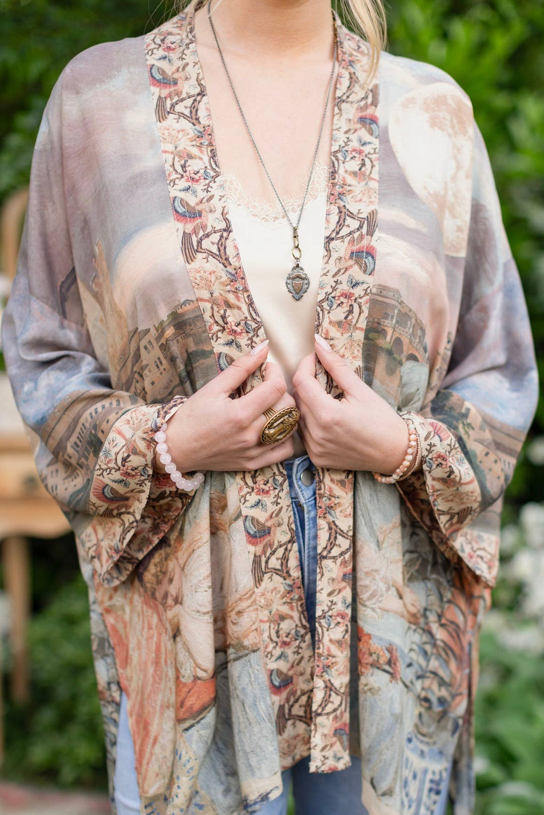 Imaginarium Matinée Duster Kimono w/ Moon mid-length